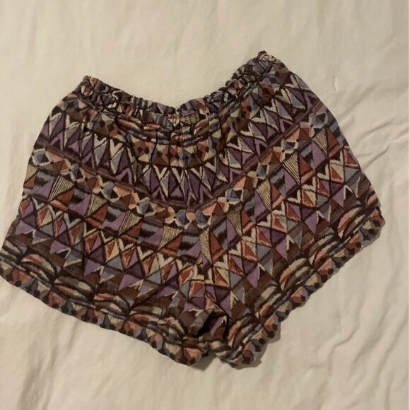 Aztec Print Striped Mini Micro Hippie Hipster Artsy Art Girly Vintage Shorts - Picture 6 of 6